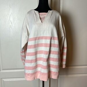 VINTAGE PINK STRIPE PULLOVER SWEATER